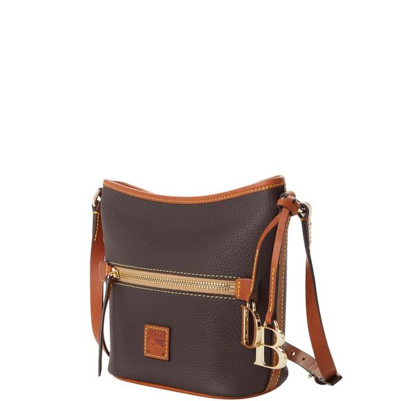 Dooney & Bourke Pebble Grain Small Zip Sac Shoulder Bag - Brown Tmoro - Picture 2 of 4